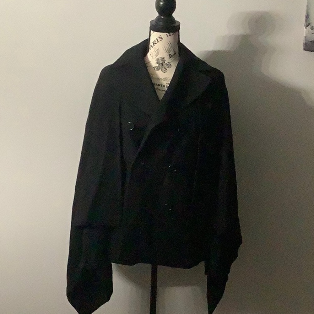 BCBG double breasted cape coat